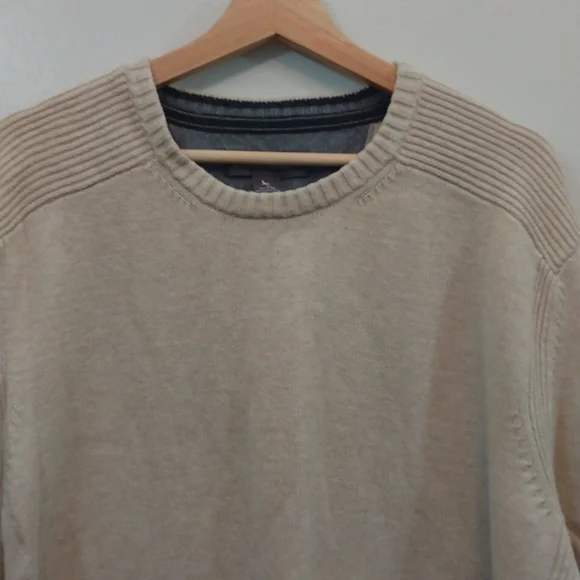 Eddie Bauer TXL Beige/Cream Cotton Crewneck Sweater - Picture 3 of 11